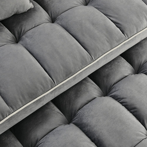 LuneluX_Home – 55.5" Foldable Velvet Sofa Bed Adjustable in 3