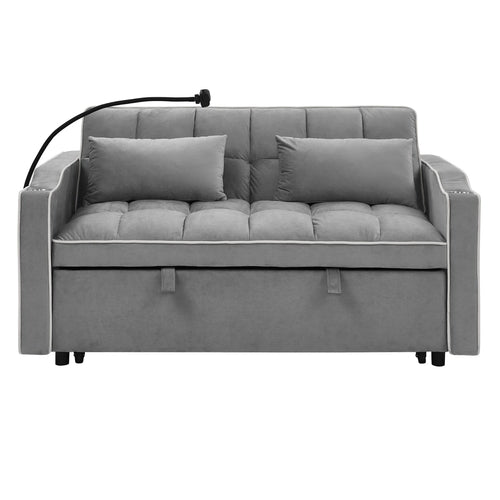 LuneluX_Home – 55.5" Foldable Velvet Sofa Bed Adjustable in 3