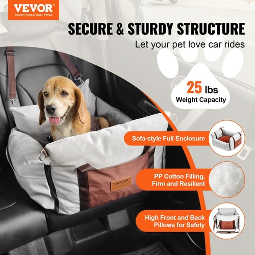 Dog Car Seat, Waterproof Dog Booster Seat for Car with Side Handles