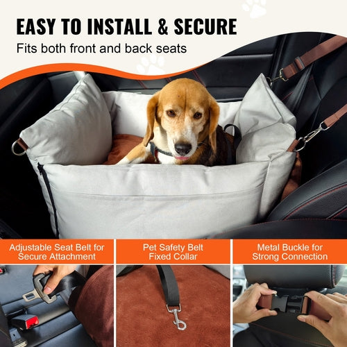 Dog Car Seat, Waterproof Dog Booster Seat for Car with Side Handles